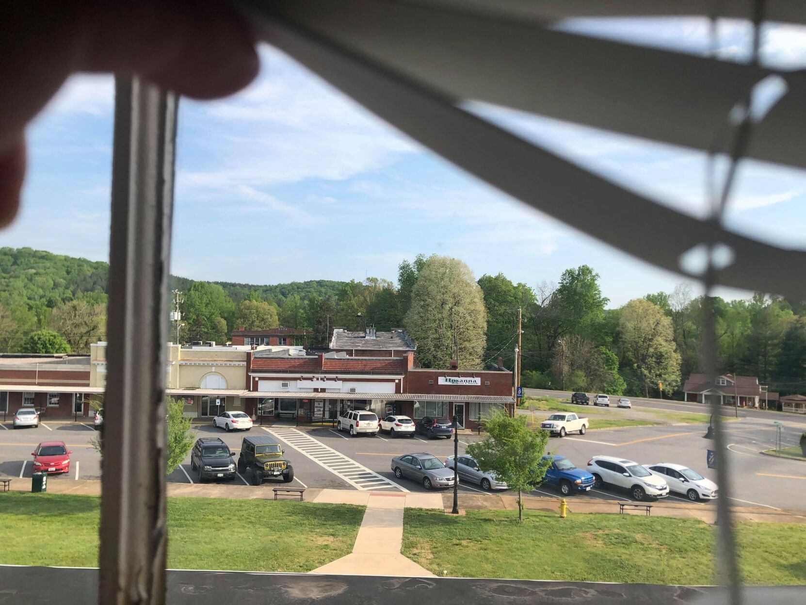 Fieldale Recreation Center looking out top floor onto Marshall Way